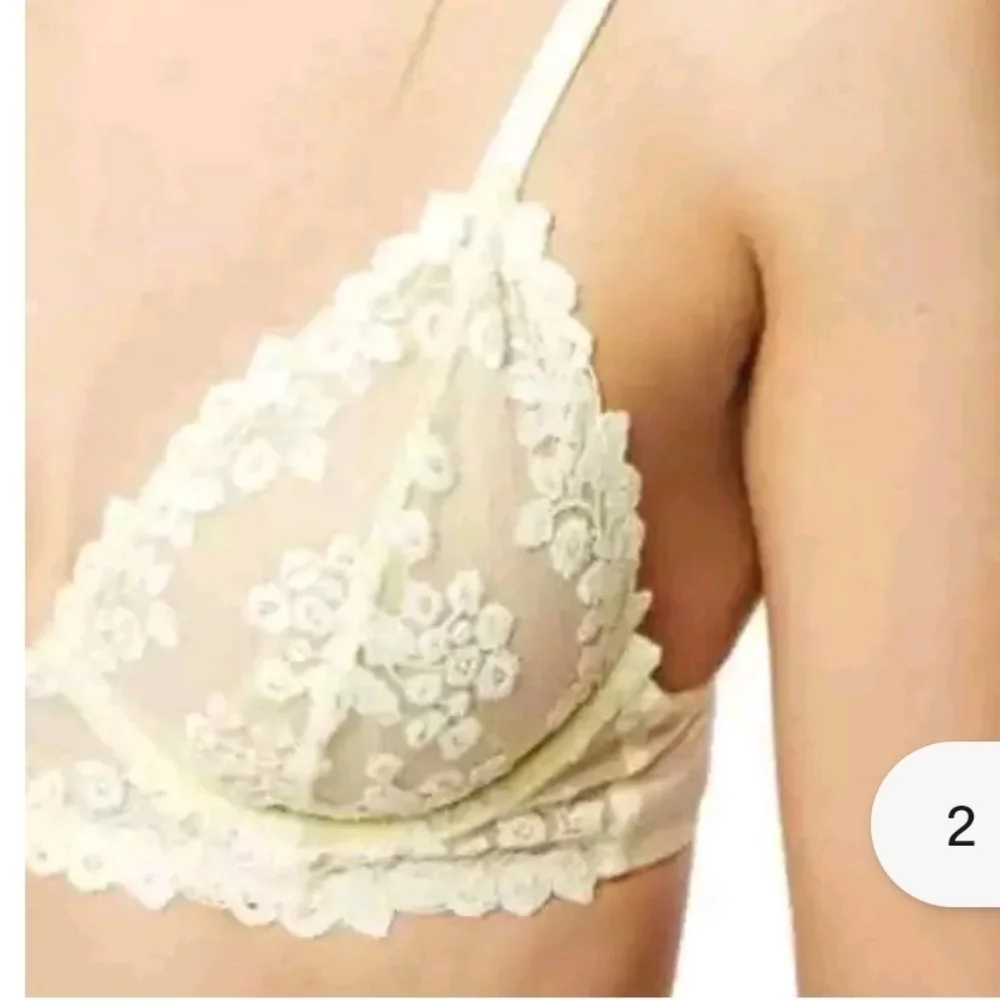 Free people NWT Veronica Yellow Lace Underwire bra.